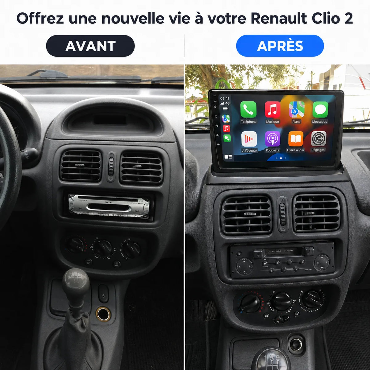 Autoradio CarPlay Clio 2 Type A (2000-2012)