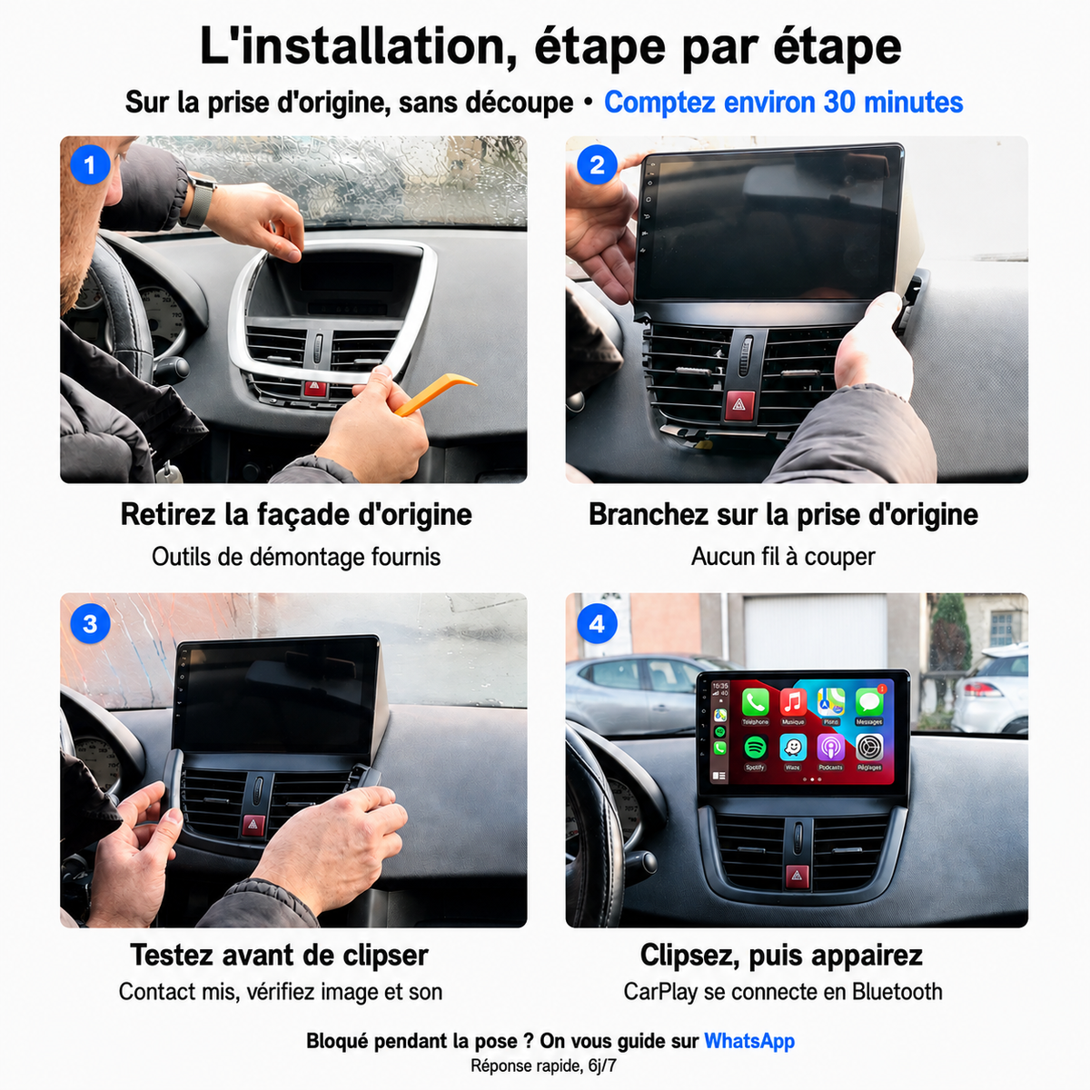 Autoradio CarPlay Peugeot 207 (2006-2015)
