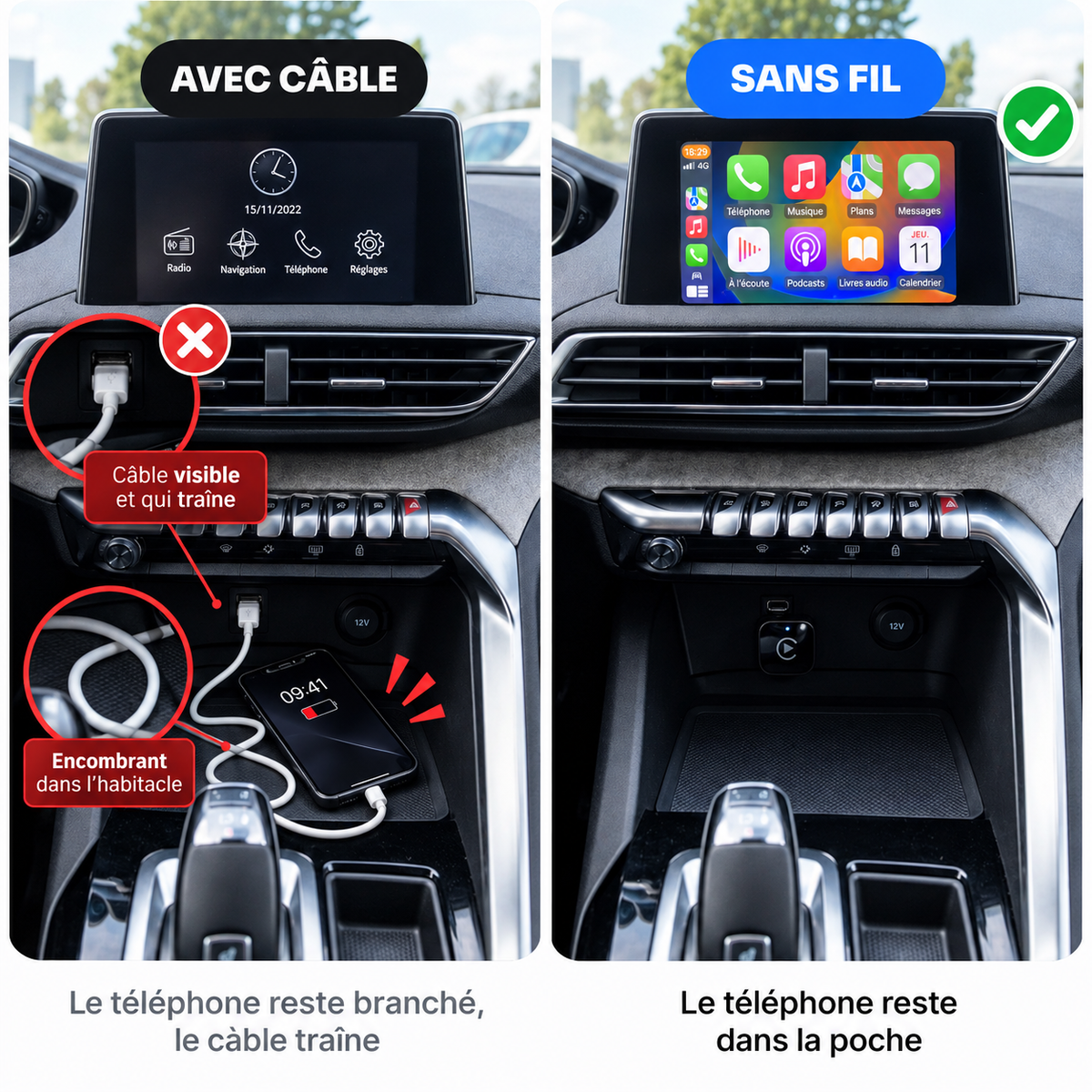 Adaptateur CarPlay sans fil USB