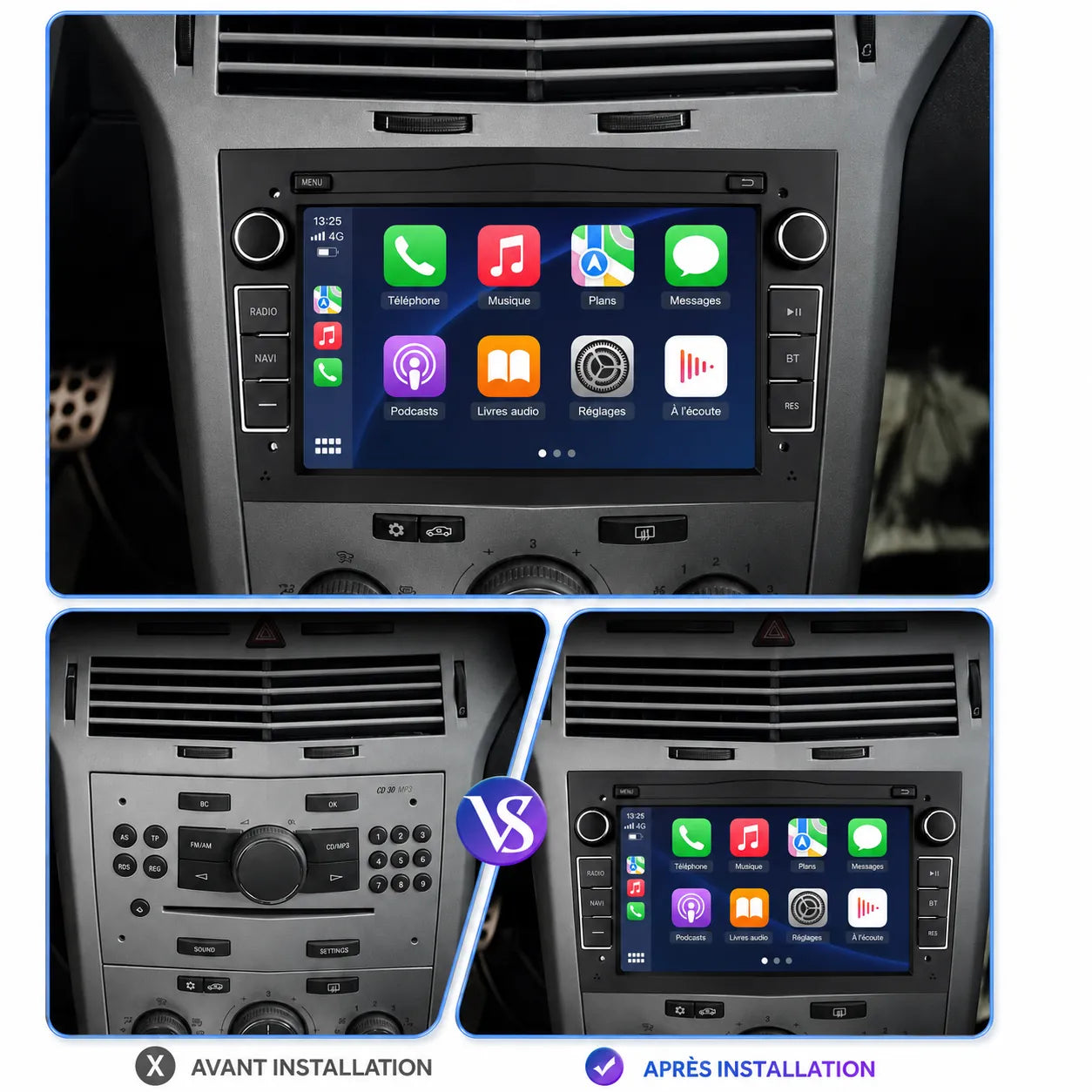 Autoradio CarPlay Opel Astra (2004-2014)