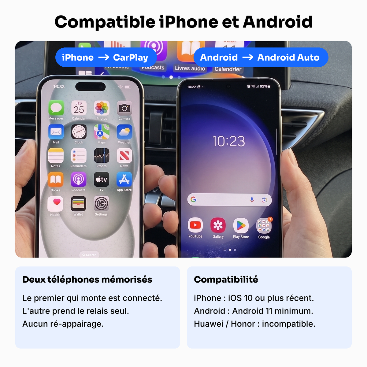Adaptateur CarPlay sans fil USB