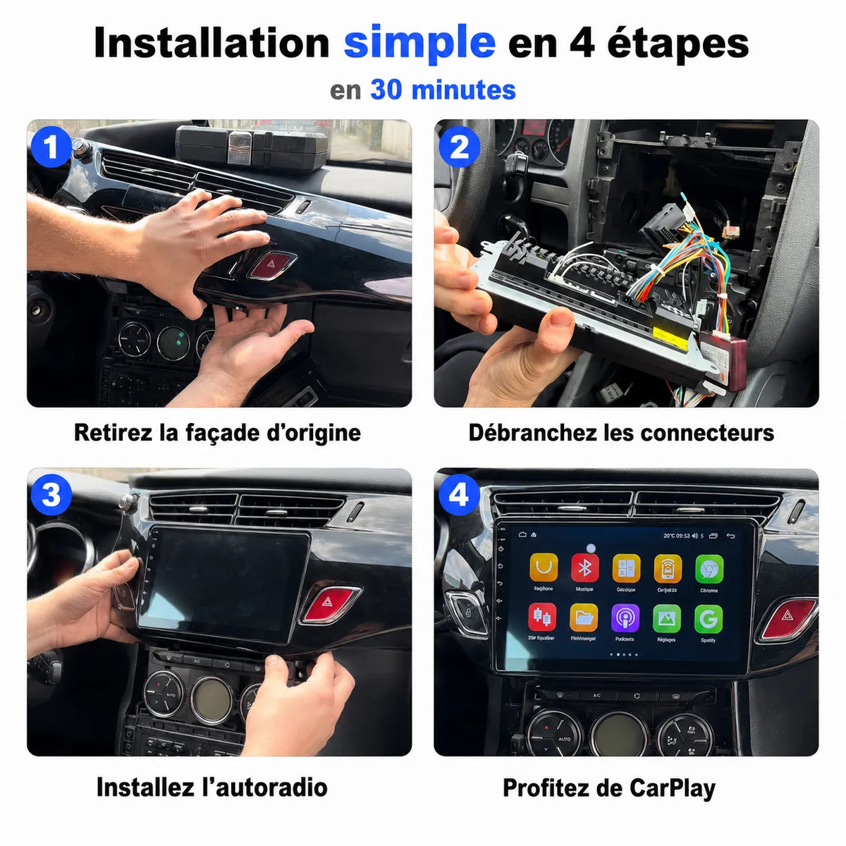 Autoradio CarPlay Citroën DS3 (2010-2016)