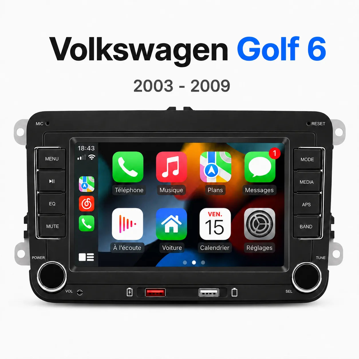 Autoradio CarPlay VW Golf 6 (2008-2013)