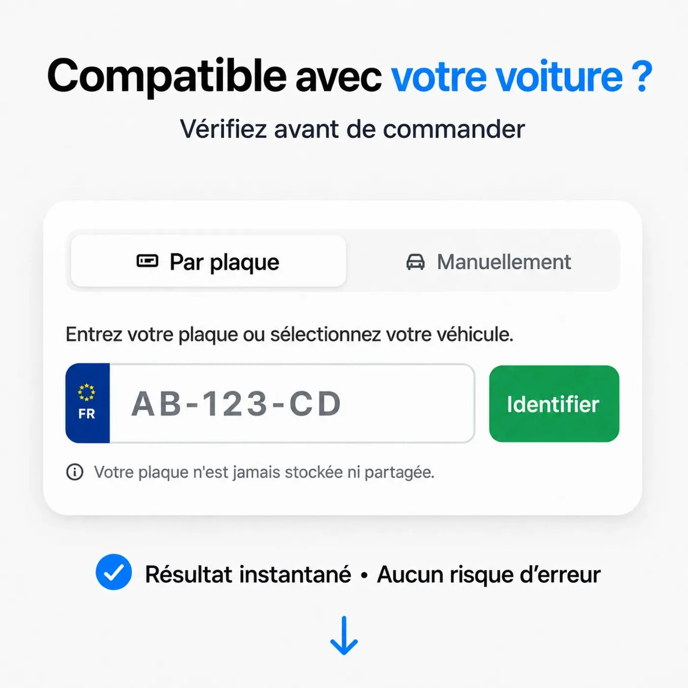 Vérificateur de compatibilité de l'autoradio par plaque