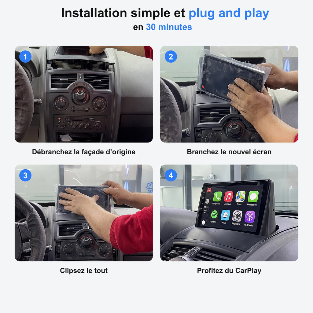 Installation simple et plug and play en 30 minutes de l'autoradio Renault Mégane 2