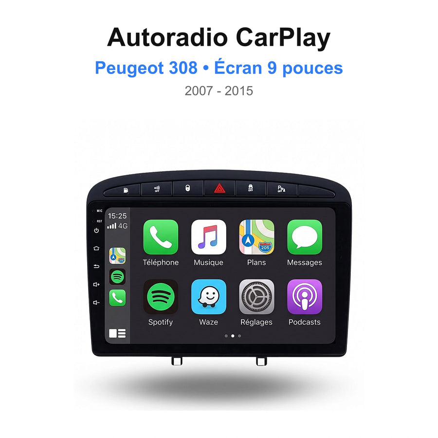 Autoradio CarPlay Peugeot 308 (2007-2015)