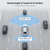 Dashcam voiture 4K Discrète – Wi-Fi, caméra arrière 1080P en option, mode parking 8