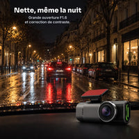 Dashcam voiture 4K Discrète – Wi-Fi, caméra arrière 1080P en option, mode parking 5