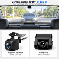 Dashcam voiture 4K Discrète – Wi-Fi, caméra arrière 1080P en option, mode parking 6