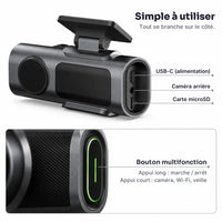 Dashcam voiture 4K Discrète – Wi-Fi, caméra arrière 1080P en option, mode parking 11