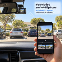 Dashcam voiture 4K Discrète – Wi-Fi, caméra arrière 1080P en option, mode parking 4