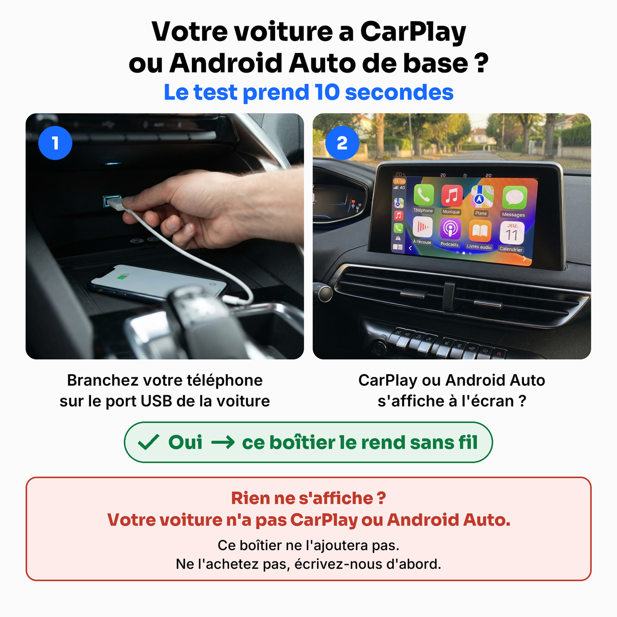 Adaptateur CarPlay sans fil USB